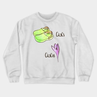 Crocs and Crocus watercolor illustration Crewneck Sweatshirt